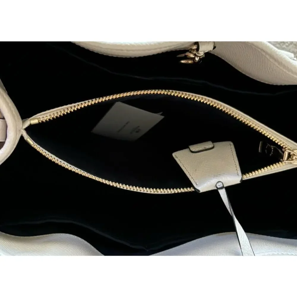 Coach Margot Carryall Bicolor Midnight Chalk Leather Crossbody Bag New With Tags